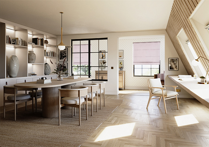 Faux Suede, Pastel Pink - Roman Blind - Image 7